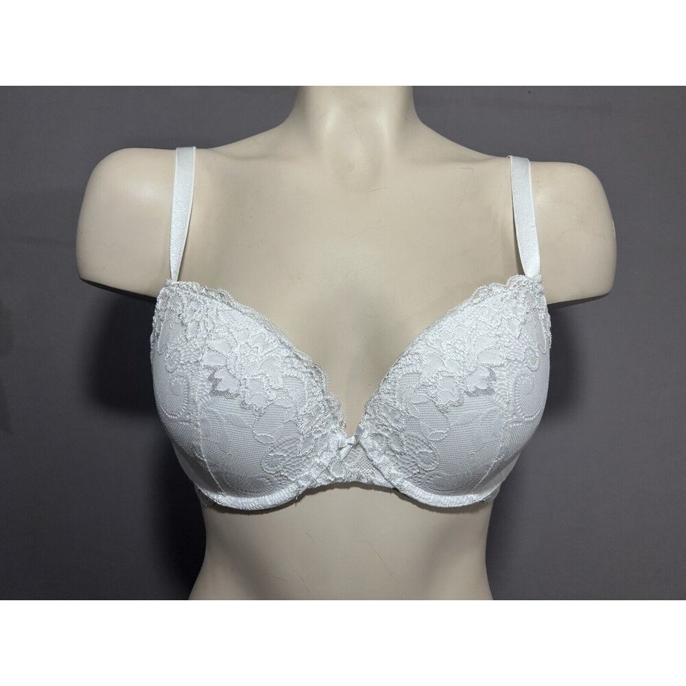 Wingslove Bra 36C White Lace Underwired Padded Push Up NWT